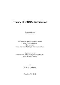 Theory of mRNA degradation - publish.UP
