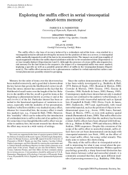 Exploring the suffix effect in serial visuospatial