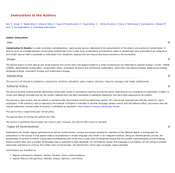 Instructions for authors - Conservation and Society