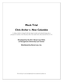 Mock Trial Chris Archer v. New Columbia