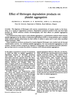 Effect of fibrinogen degradation products on platelet aggregation