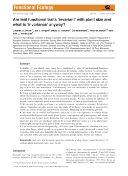 Are leaf functional traits invariant with plant size and what is
