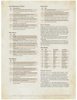 Hag Names Weird Magic