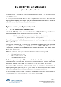 On-Condition Maintenance