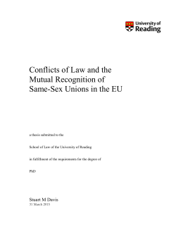 Conflicts of Law and the Mutual Recognition of Same