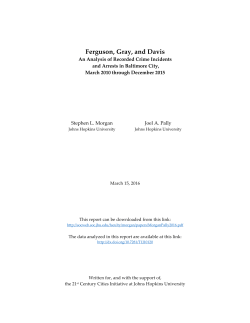 Ferguson, Gray, and Davis - JHU Department of Sociology