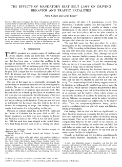 THE EFFECTS OF MANDATORY SEAT BELT LAWS ON DRIVING