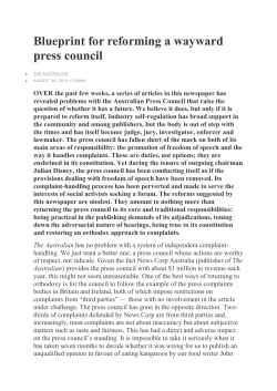 Blueprint for reforming a wayward press council