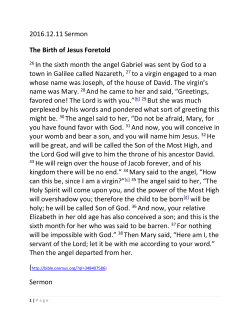 3rd Sunday of Advent Dec 11th