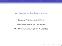 Antibaryon nuclear bound states - Frankfurt Institute for Advanced