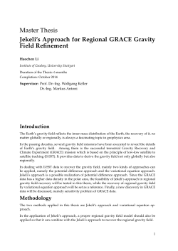 Jekeli`s Approach for Regional GRACE Gravity Field