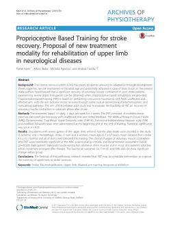 Proprioceptive Based Training for stroke recovery. Proposal of new