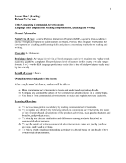 Lesson Plan 2 - Richard McDorman`s TESOL Portfolio and Blog