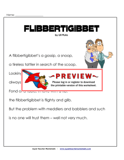 Flibbertigibbet - Super Teacher Worksheets