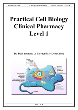 Practical Cell Biology Clinical Pharmacy Level 1