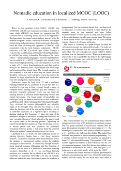 Nomadic education in localized MOOC (LOOC)