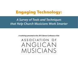 Engaging Technology - Association of Anglican Musicians