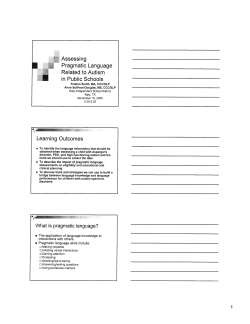 Assessing Pragmatic Language Related to Autism