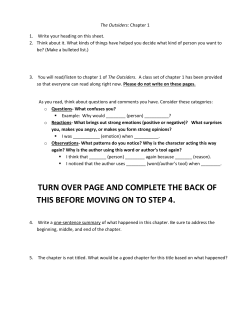 Outsiders Chapter 1 Assignment