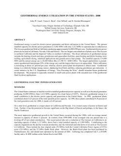 Geothermal Energy Utilization in the United States