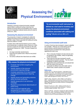 Assessing the Physical Environment