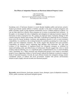 The Effects of Adaptation Measures on Hurricane Induced Property