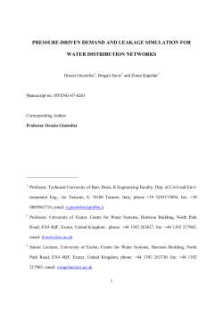 PRESSURE-DRIVEN DEMAND AND LEAKAGE SIMULATION FOR
