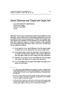 Moral Dilemmas and `Ought and Ought Not`