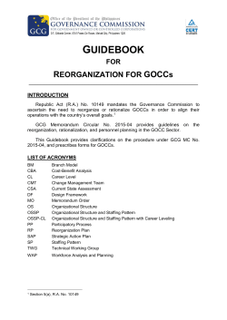 Guidebook for Reorganization for GOCCs