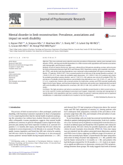 Mental disorder in limb reconstruction: Prevalence, associations and