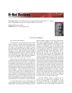 C. Clark: Kaiser Wilhelm II. - H-Net