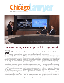 In lean times, a lean approach to legal work
