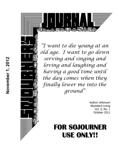 FOR SOJOURNER USE ONLY!!