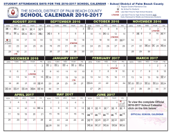 school calendar 2016-2017 - The School District of Palm Beach