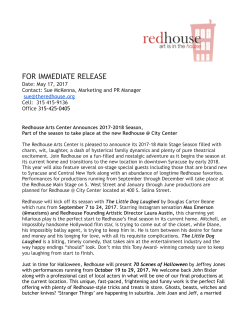 for immediate release - Redhouse Arts Center