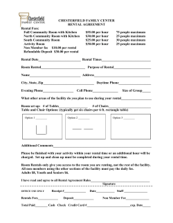 Chesterfield Family Center Rental Agreement - Springfield