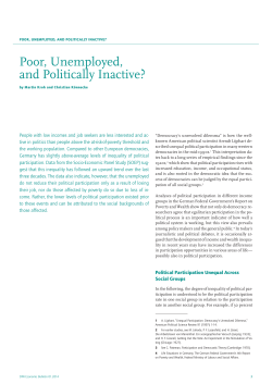 Poor, Unemployed, and Politically Inactive?