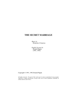 The Secret Marriage - English Version by Donald Pippin