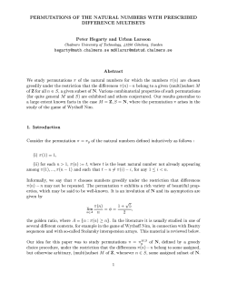 PERMUTATIONS OF THE NATURAL NUMBERS WITH