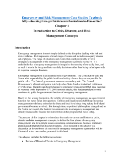 Introduction to Crisis, Disaster, and Risk Management Concepts