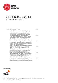 all the world`s a stage