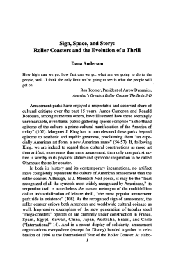 Sign, Space, and Story: Roller Coasters and the Evolution of a Thrill