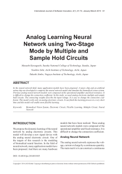 Analog Learning Neural Network using Two