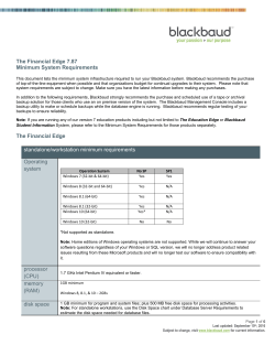 The Financial Edge 7.87 Minimum System Requirements