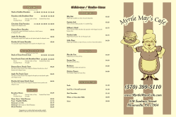 Menu - Myrtle May`s Cafe