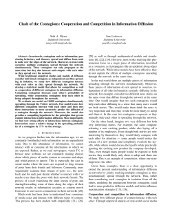 Clash of the Contagions: Cooperation and Competition in