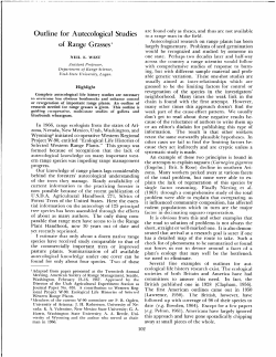 Outline for Autecological Studies of Range Grasses