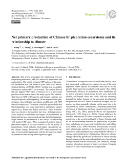 Net primary production of Chinese fir plantation ecosystems and its