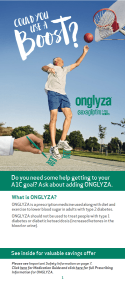 an informational brochure about ONGLYZA