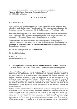 Call for Papers - Anglistik und Amerikanistik